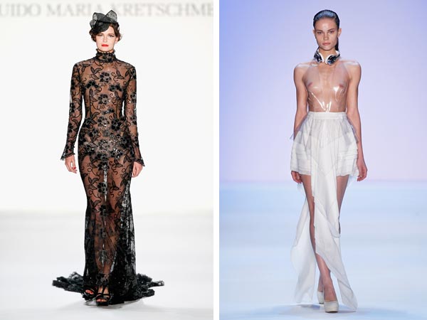 Links: Guido Maria Kretschmer. Rechts: Irene Luft, Fotos: Mercedes Benz Fashion